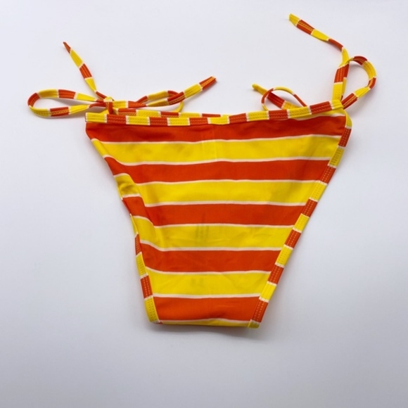 🙋🍍Classic String Bikini OS Stripes Yellow Orange - Picture 3 of 4